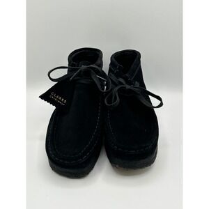 Clarks Originals Wallabee Boot Black Suede Moccasin Women Sz 7.5M 261555224050